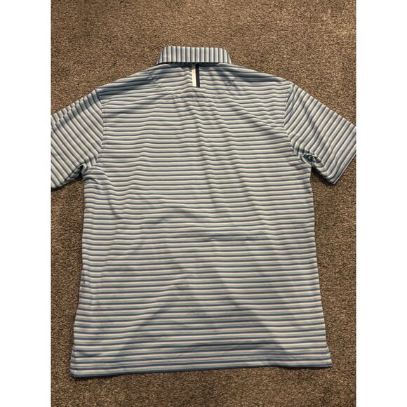 Rhoback Polo Shirt Mens M Blue Stripe Embroidered Casual Performance Golf Lot 3 - Picture 9 of 16